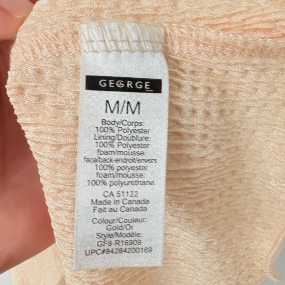 VTG Y2K GEORGE Shiny Peach Padded Babydoll Tank Top Womens M 2000's Party Glam - Picture 6 of 8